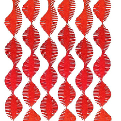 Гирлянда из гофрированной бумаги 280х15 см, красный